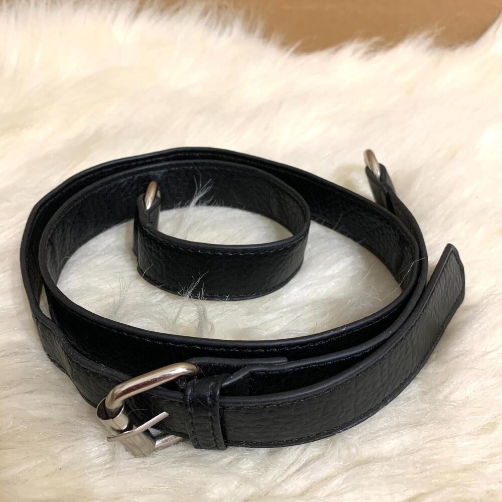 Black Pebbled Leather 1" Wide Replacement Strap 40" #s30